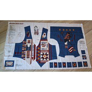 VIP DreamSpinners Patriotic Americana, Adult Vest, Cut & Sew Fabric Panel XS-L